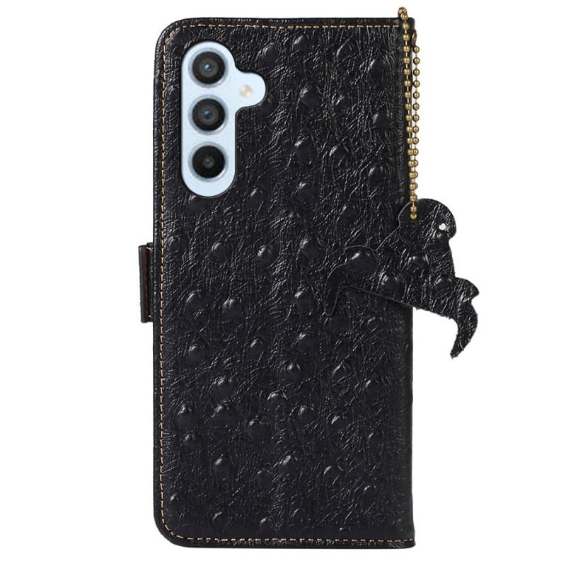 Etui Folio Do Samsung Galaxy A16 5g Skóra O Fakturze Strusia
