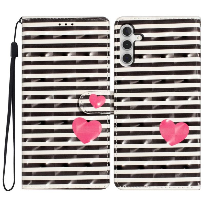 Etui Folio Samsung Galaxy A16 5g Paski I Serca Etui Ochronne