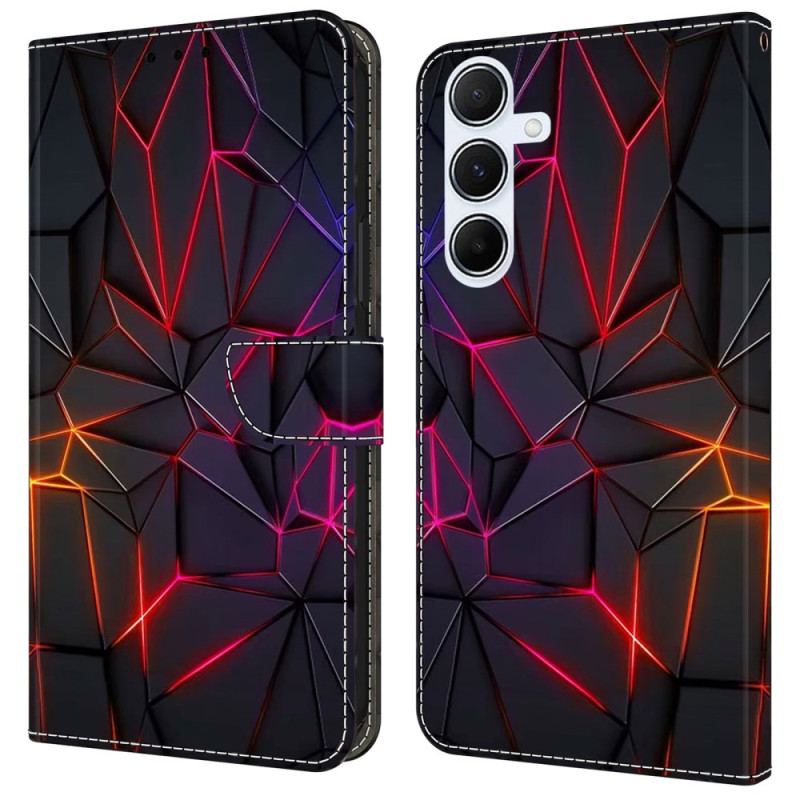 Etui Folio Samsung Galaxy A16 5g Wzór CZerwonych Pęknięć Etui Ochronne