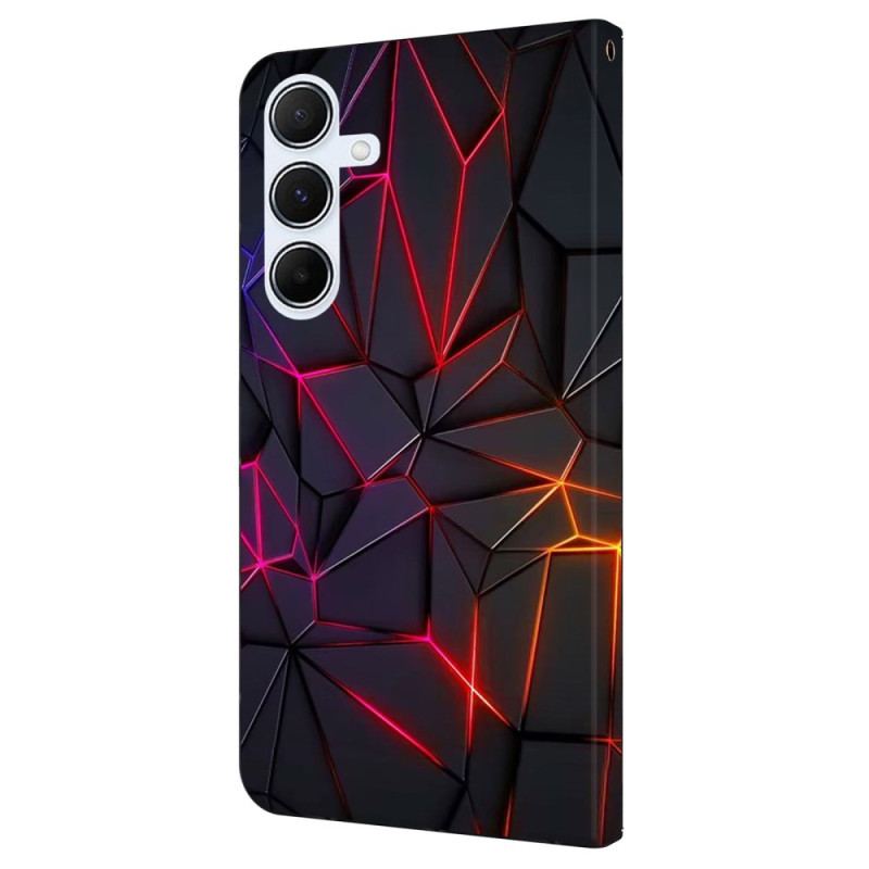 Etui Folio Samsung Galaxy A16 5g Wzór CZerwonych Pęknięć Etui Ochronne
