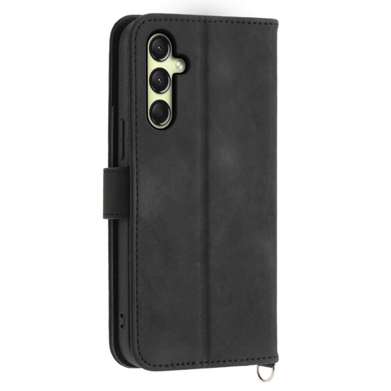 Etui Folio Samsung Galaxy A16 5g Wzór Koronkowy Z Paskiem I Paskiem Na Ramię