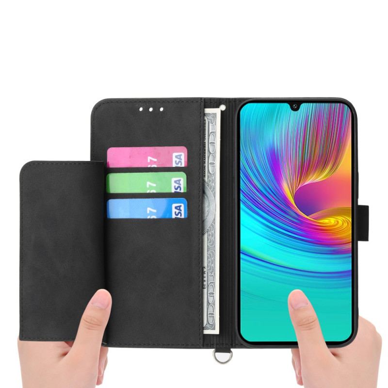 Etui Folio Samsung Galaxy A16 5g Wzór Koronkowy Z Paskiem I Paskiem Na Ramię