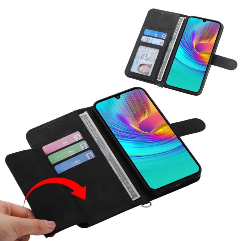 Etui Folio Samsung Galaxy A16 5g Wzór Koronkowy Z Paskiem I Paskiem Na Ramię