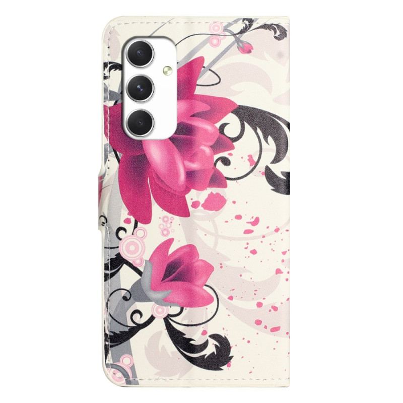 Etui Folio Samsung Galaxy A16 5g Wzór Lotosu Etui Ochronne