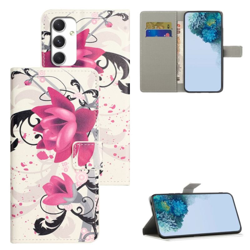 Etui Folio Samsung Galaxy A16 5g Wzór Lotosu Etui Ochronne
