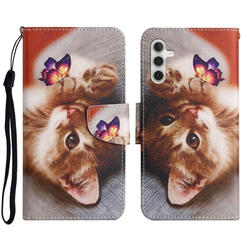 Etui Folio Samsung Galaxy A16 5g Wzór Motyla I Kota Etui Ochronne