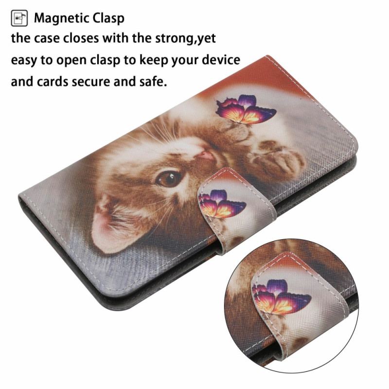 Etui Folio Samsung Galaxy A16 5g Wzór Motyla I Kota Etui Ochronne