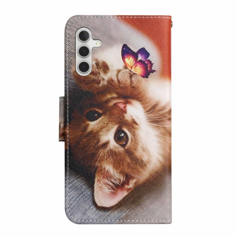 Etui Folio Samsung Galaxy A16 5g Wzór Motyla I Kota Etui Ochronne