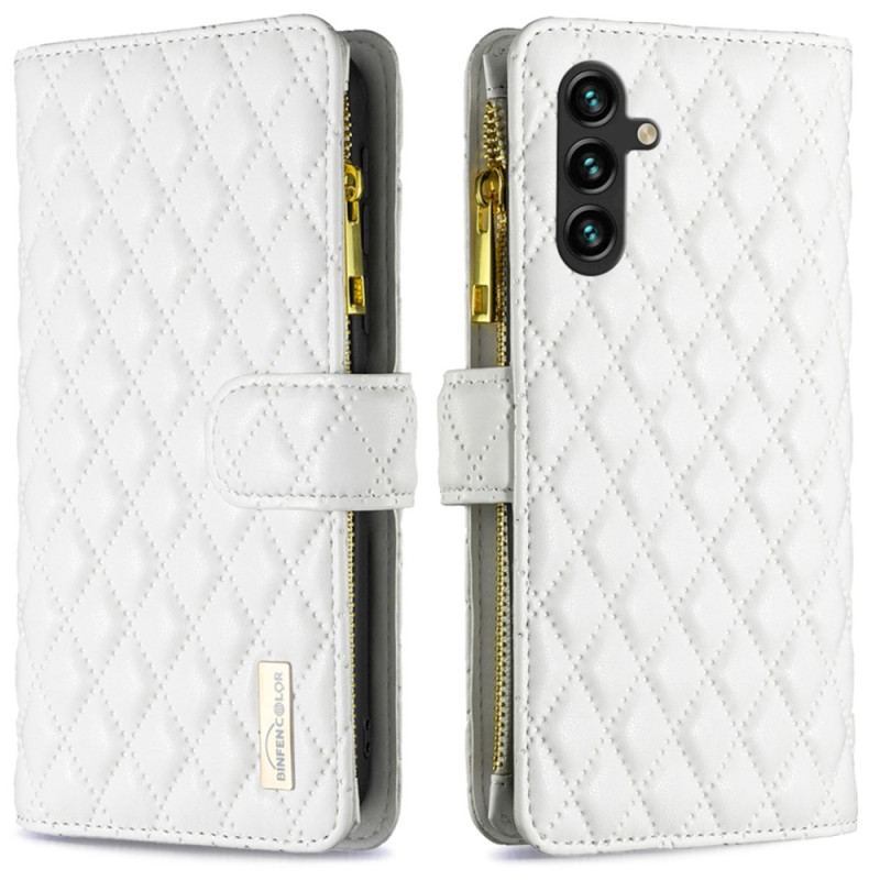 Skórzany Futerał Samsung Galaxy A16 5g Etui Na Telefon Pikowany Portfel Binfen Color