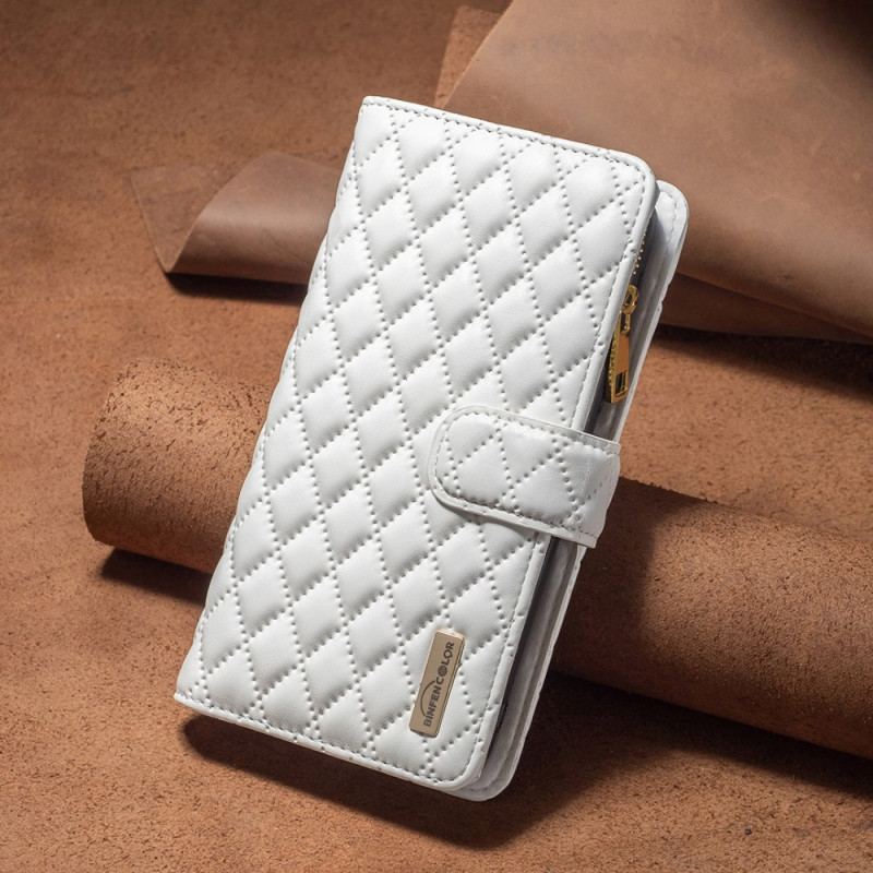 Skórzany Futerał Samsung Galaxy A16 5g Etui Na Telefon Pikowany Portfel Binfen Color