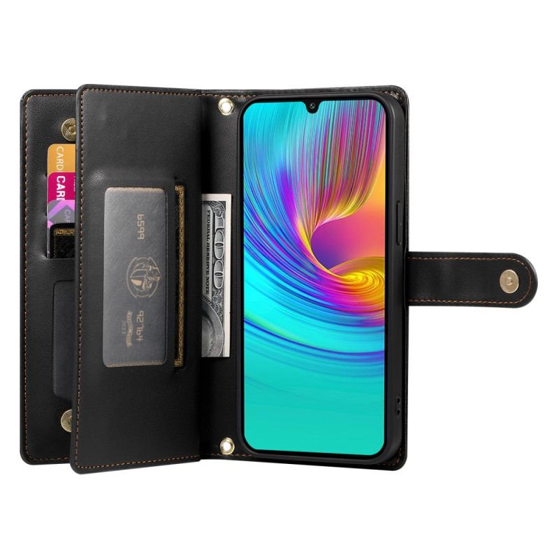 Skórzany Futerał Samsung Galaxy A16 5g Etui Na Telefon Portfel Zapinany Na Zamek
