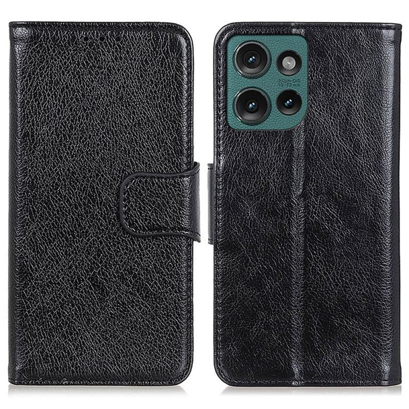 Etui Folio Motorola Edge 50 Neo Skóra O Teksturze Nappa Etui Ochronne