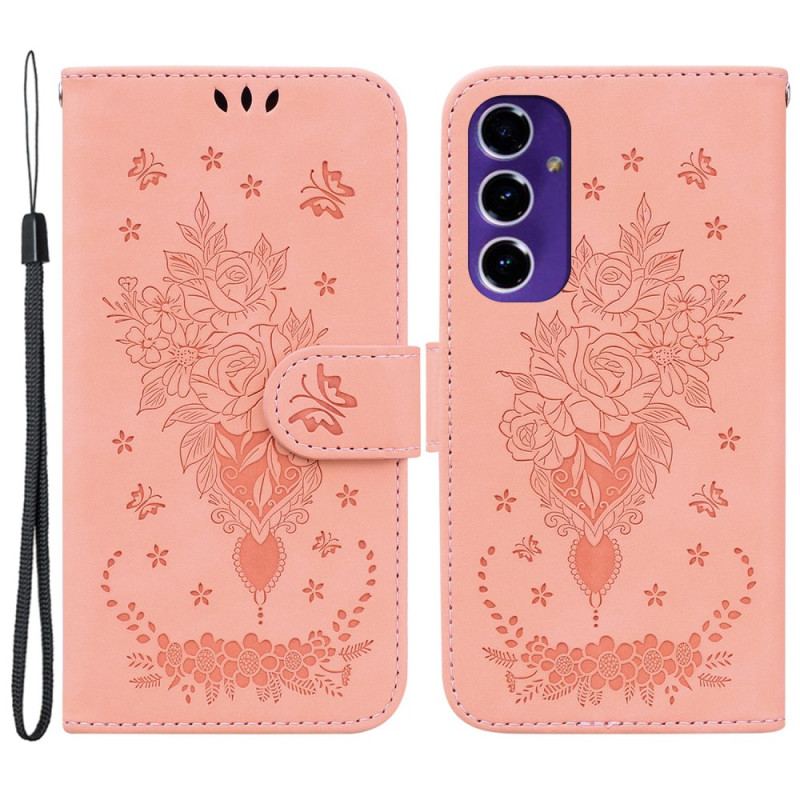 Etui Folio Do Samsung Galaxy S24 Fe Bukiet Róż Z Paskiem
