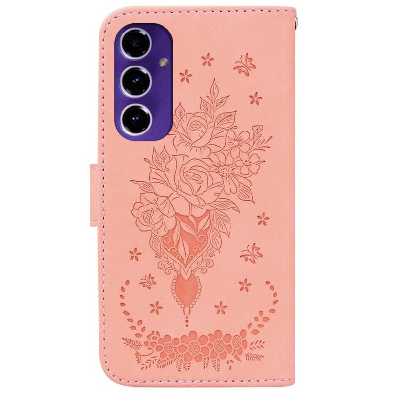 Etui Folio Do Samsung Galaxy S24 Fe Bukiet Róż Z Paskiem