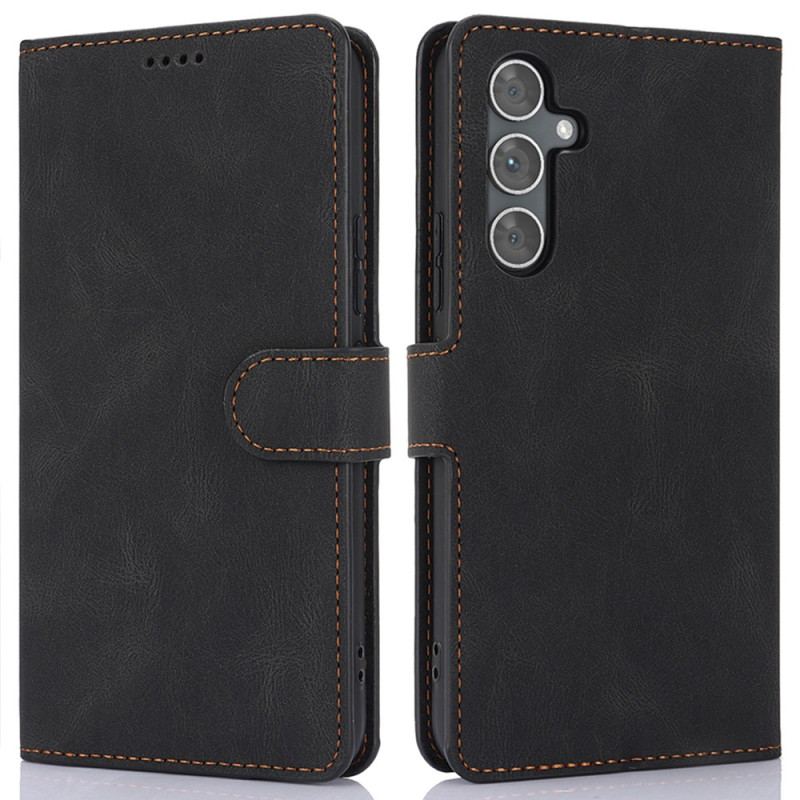Etui Folio Do Samsung Galaxy S24 Fe Efekt Zamszu Z Paskiem