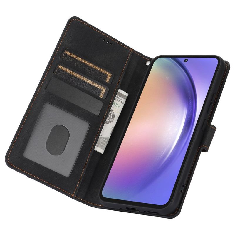 Etui Folio Do Samsung Galaxy S24 Fe Efekt Zamszu Z Paskiem