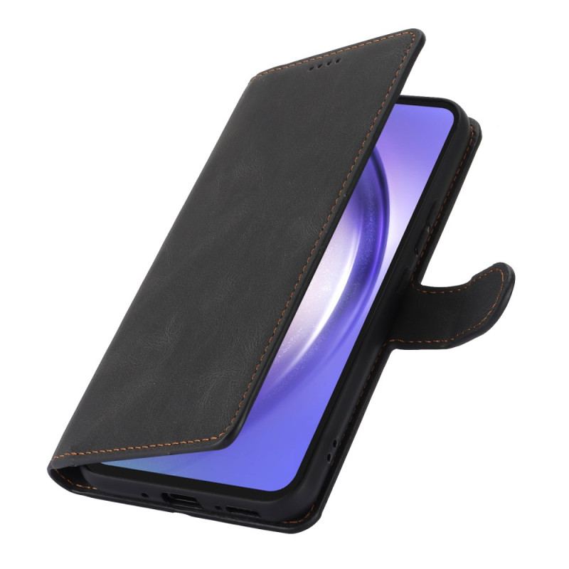Etui Folio Do Samsung Galaxy S24 Fe Efekt Zamszu Z Paskiem