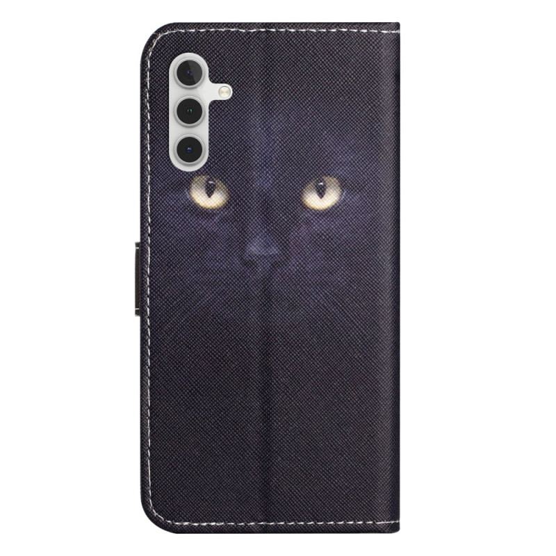 Etui Folio Do Samsung Galaxy S24 Fe Kocie Oczy Z Paskami