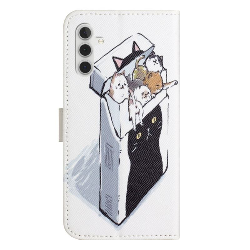 Etui Folio Do Samsung Galaxy S24 Fe Koty W Pudełku Na Smycze