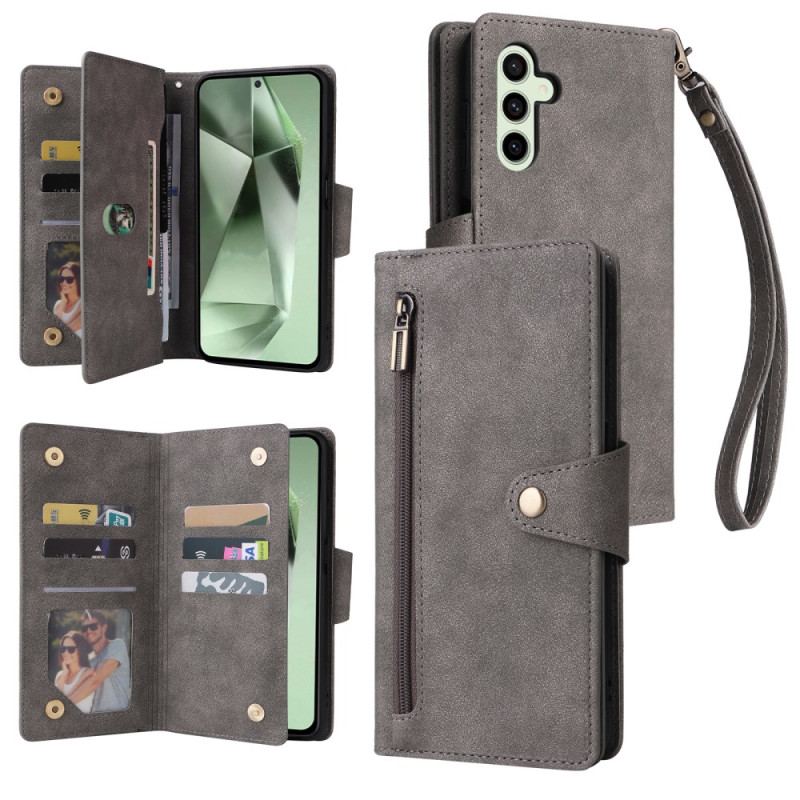 Etui Folio Do Samsung Galaxy S24 Fe Ozdoba Na Portfel I Nity