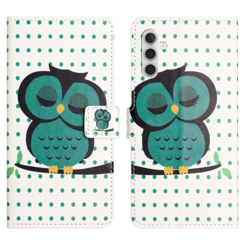 Etui Folio Do Samsung Galaxy S24 Fe Śpiąca Sowa