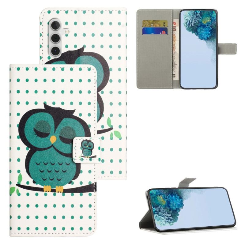 Etui Folio Do Samsung Galaxy S24 Fe Śpiąca Sowa