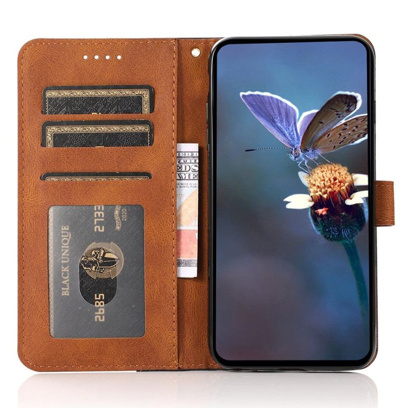 Etui Folio Samsung Galaxy S24 Fe Dwukolorowy Stylowy Pasek Etui Ochronne
