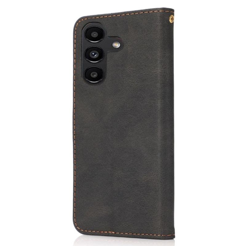 Etui Folio Samsung Galaxy S24 Fe Dwukolorowy Stylowy Pasek Etui Ochronne