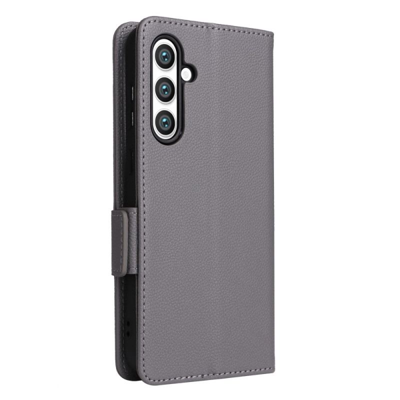 Etui Folio Samsung Galaxy S24 Fe Gładka Sztuczna Skóra Z Paskiem