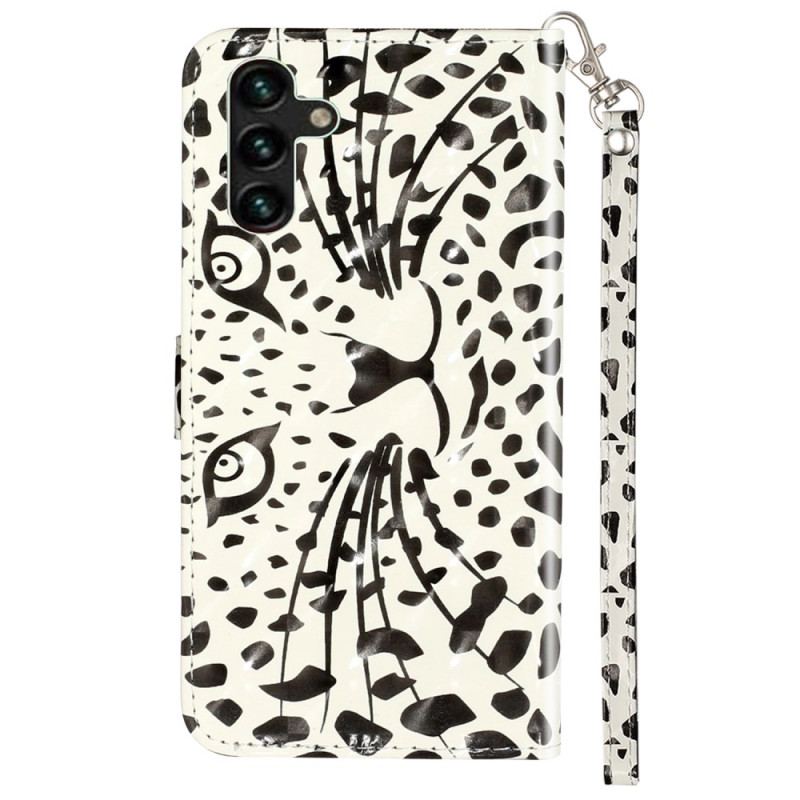 Etui Folio Samsung Galaxy S24 Fe Głowa Lamparta Z Paskiem