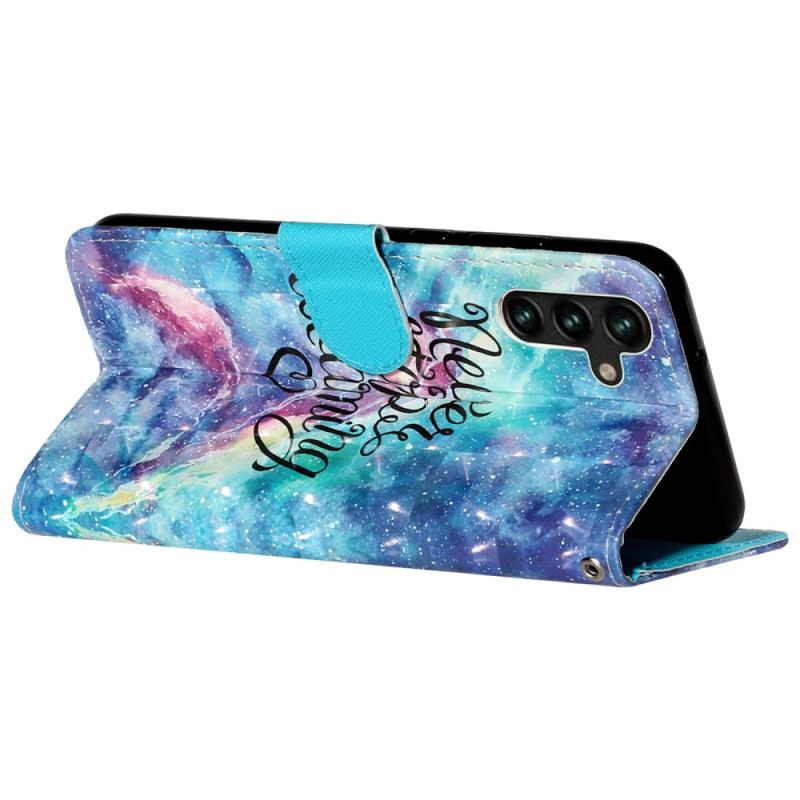 Etui Folio Samsung Galaxy S24 Fe Gwiaździste Niebo Z Paskiem Etui Ochronne