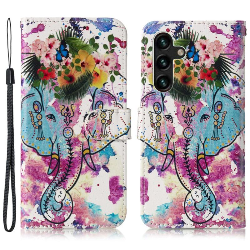 Etui Folio Samsung Galaxy S24 Fe Kwiat I Słoń