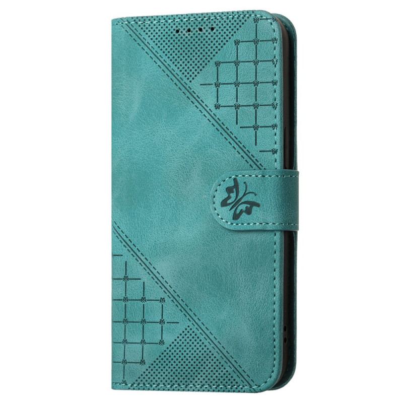 Etui Folio Samsung Galaxy S24 Fe Linie Motylkowe I Smycze Etui Ochronne