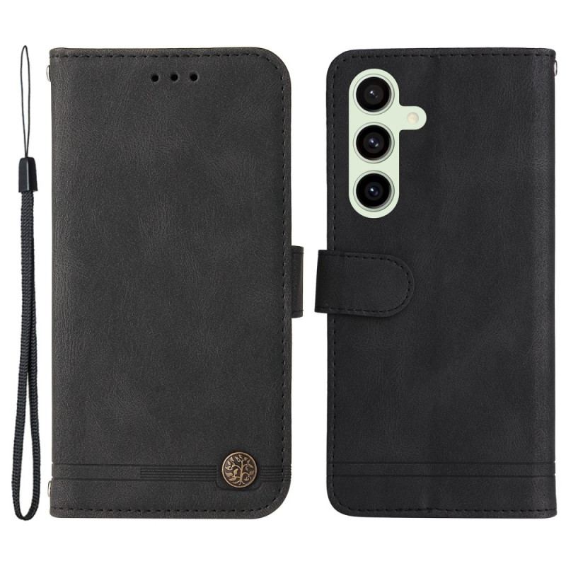 Etui Folio Samsung Galaxy S24 Fe Ozdobny Nit I Smycz