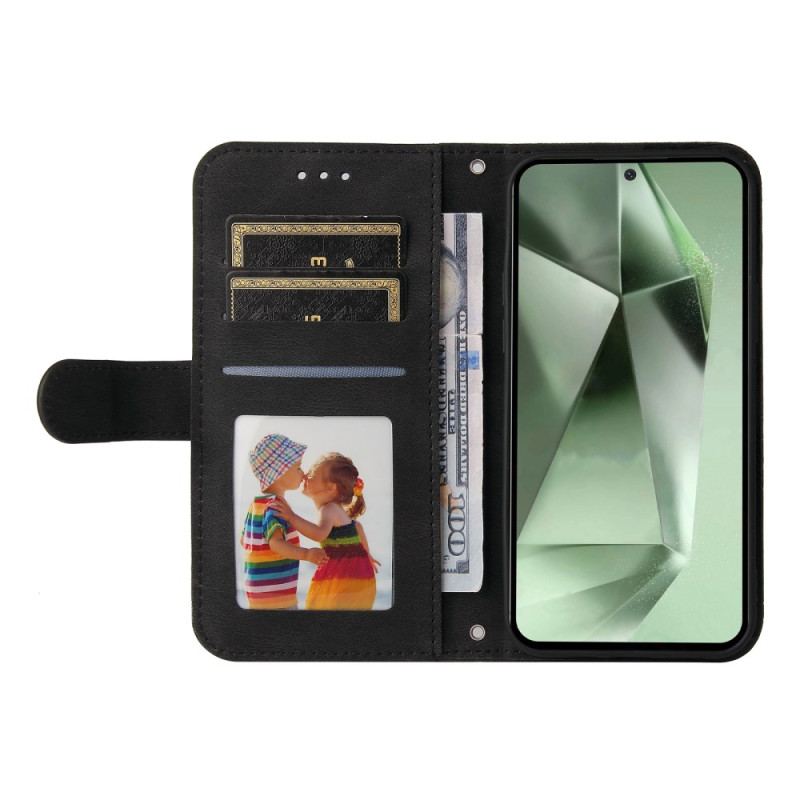 Etui Folio Samsung Galaxy S24 Fe Ozdobny Nit I Smycz