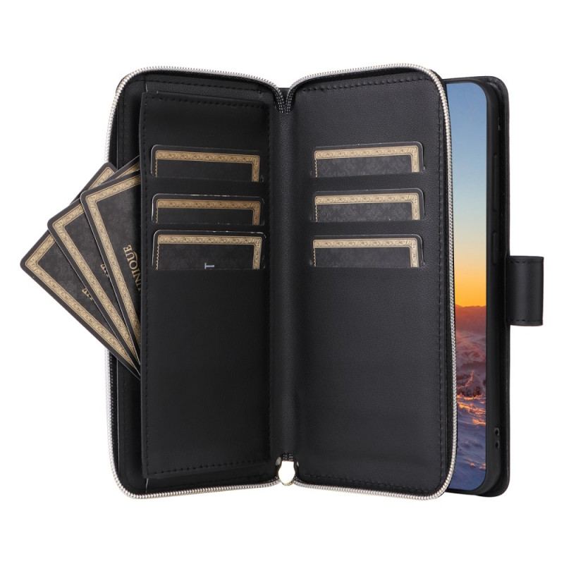 Etui Folio Samsung Galaxy S24 Fe Pikowany Portfel Z Paskiem Na Ramię