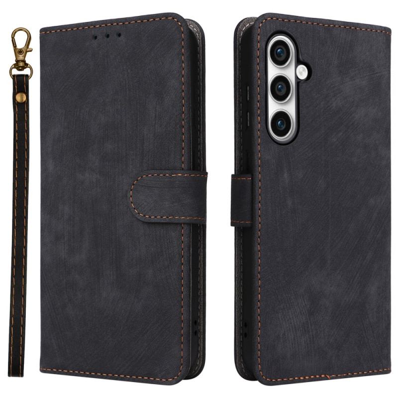 Etui Folio Samsung Galaxy S24 Fe Portfel Blokujący Rfid Z Efektem Zamszu Etui Ochronne
