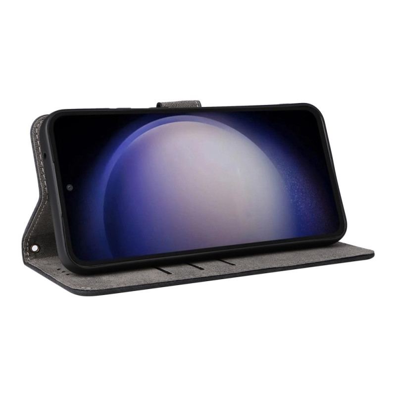 Etui Folio Samsung Galaxy S24 Fe Portfel Blokujący Rfid Z Efektem Zamszu Etui Ochronne