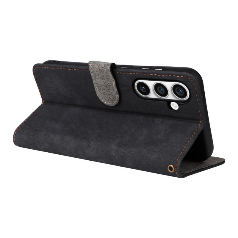 Etui Folio Samsung Galaxy S24 Fe Portfel Blokujący Rfid Z Efektem Zamszu Etui Ochronne