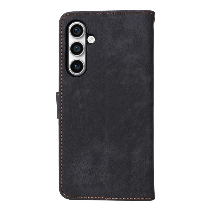 Etui Folio Samsung Galaxy S24 Fe Portfel Blokujący Rfid Z Efektem Zamszu Etui Ochronne