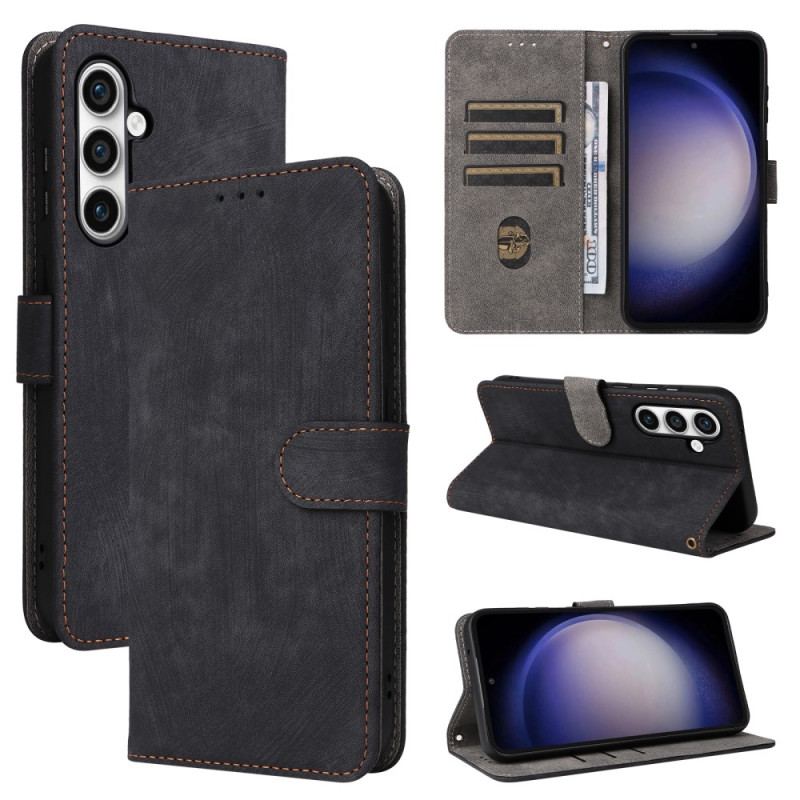 Etui Folio Samsung Galaxy S24 Fe Portfel Blokujący Rfid Z Efektem Zamszu Etui Ochronne
