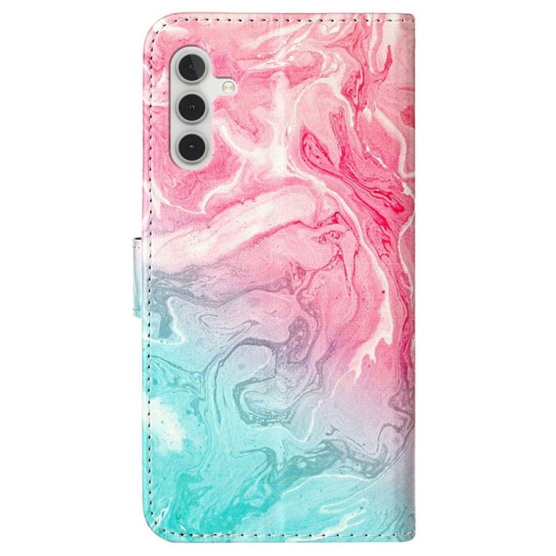 Etui Folio Samsung Galaxy S24 Fe Różowy I Zielony Marmur