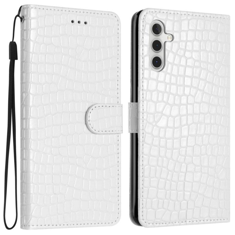 Etui Folio Samsung Galaxy S24 Fe Styl Krokodyla Z Paskiem