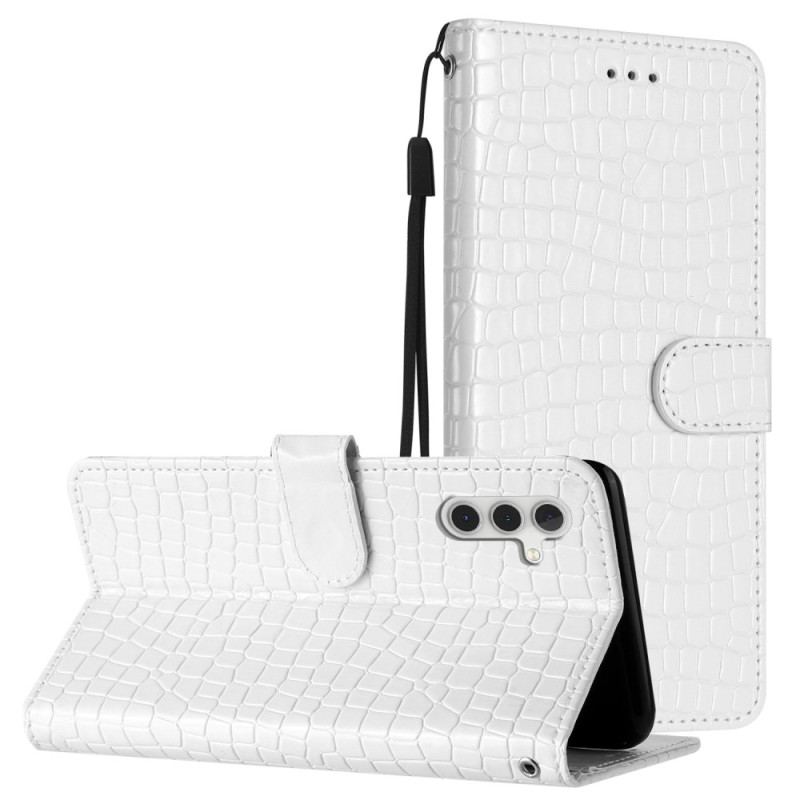 Etui Folio Samsung Galaxy S24 Fe Styl Krokodyla Z Paskiem