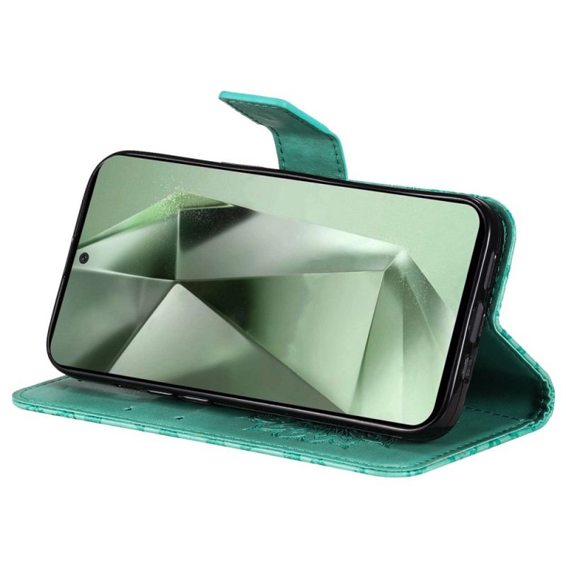 Etui Folio Samsung Galaxy S24 Fe Wzór Paska W Kształcie Słonecznika Etui Ochronne