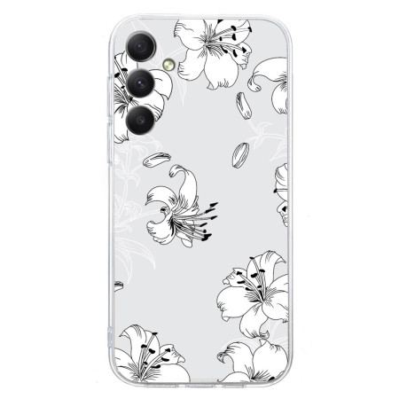 Etui Samsung Galaxy S24 Fe Białe Kwiaty Etui Ochronne