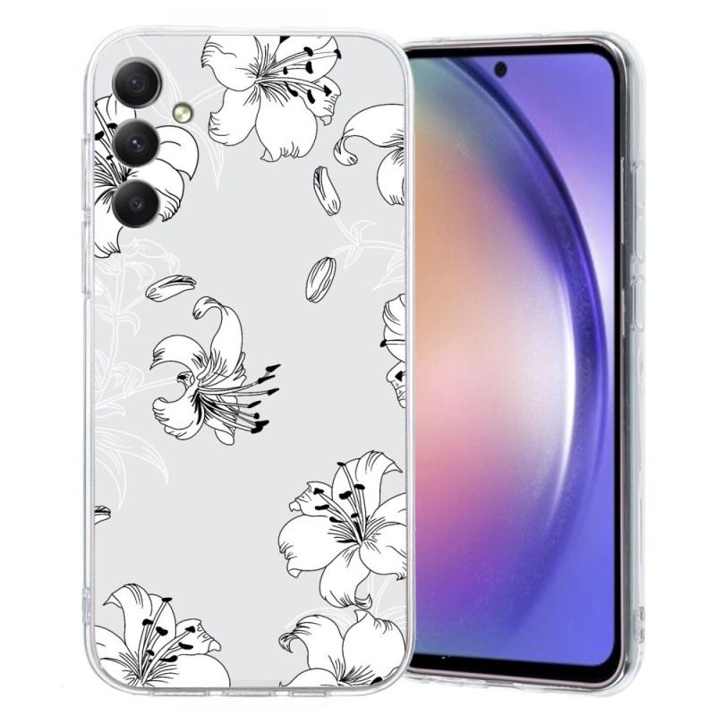 Etui Samsung Galaxy S24 Fe Białe Kwiaty Etui Ochronne