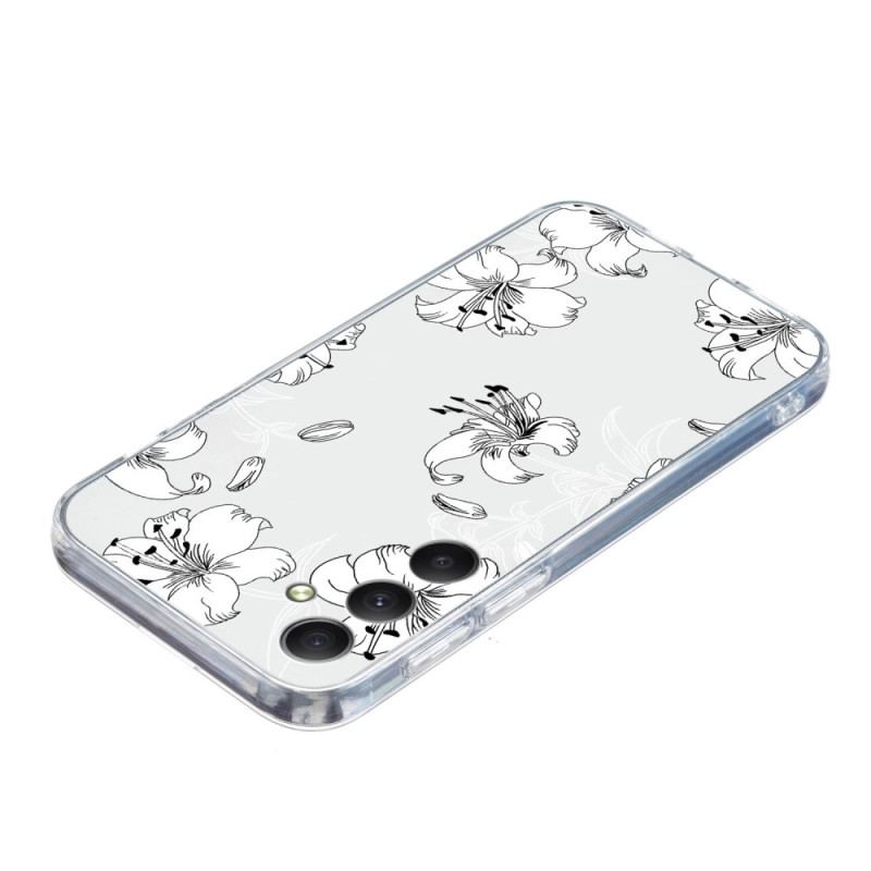 Etui Samsung Galaxy S24 Fe Białe Kwiaty Etui Ochronne