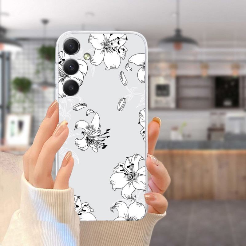 Etui Samsung Galaxy S24 Fe Białe Kwiaty Etui Ochronne