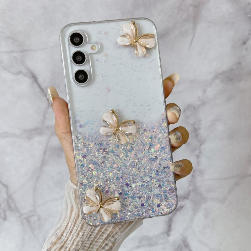 Etui Samsung Galaxy S24 Fe Fosforyzujące Motyle 3d